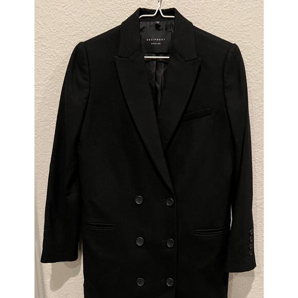 EQUIPMENT Norden Oversized Double-breasted Wool Mini Dress Size 0 - Picture 6 of 11